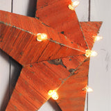 grande etoile de grange lumineuse Amish zinc rouge 70 cm