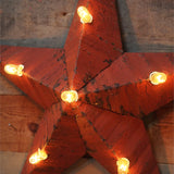 Amish illuminated barn star, red zinc, 55 cm