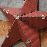 Amish illuminated barn star, red zinc, 55 cm