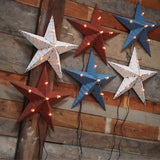 Amish illuminated barn star, red zinc, 55 cm