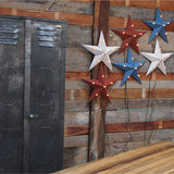 Amish illuminated barn star, red zinc, 55 cm