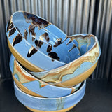 lot de 4 bols en ceramique decor flammé, Artisanat Roumanie