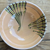 Set of 4 ceramic bowls with flame-like decoration, Romanian craftsmanship