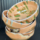 lot de 4 bols en ceramique decor flammé, Artisanat Roumanie