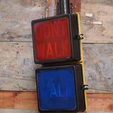 New York feu dont walk americain vintage USA jaune d'origine avec fixations murale