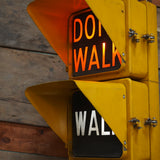 New York feu dont walk americain vintage USA jaune d'origine avec fixations murale