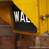 New York feu dont walk americain vintage USA jaune d'origine avec fixations murale