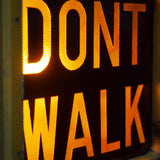 New York feu dont walk americain vintage USA jaune d'origine