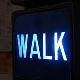 New York feu dont walk americain vintage USA jaune d'origine avec fixations murale