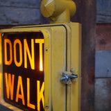 New York feu dont walk americain vintage USA jaune d'origine