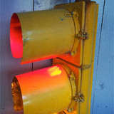 feu tricolore americain vintage USA jaune d'origine