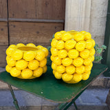 Grand vase en céramique avec motifs multiples de citrons