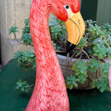 Grand vase à tête de flamant rose en céramique