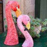 Grand vase à tête de flamant rose en céramique