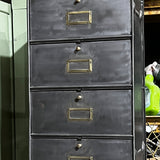 ancien grand meuble 10 casiers industriel a clapet Roneo laiton