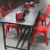 Table ou bureau metal industriel des annees 50 militaire