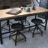 Table ou bureau metal industriel des annees 50 militaire plateau chene