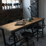 Table ou bureau metal industriel des annees 50 militaire plateau chene