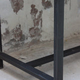 Table ou bureau metal industriel des annees 50 militaire plateau chene