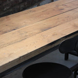 Table ou bureau metal industriel des annees 50 militaire plateau chene