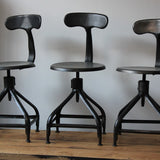 ancienne Chaise basse d atelier industrielle nicolle "" dit queu de baleine ""