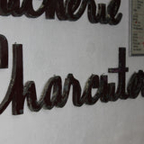 Ancienne grande enseigne charcuterie en zinc superbe patine