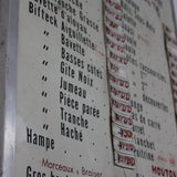Ancien tableau boucherie charcuterie tarifs prix courant