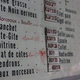 Ancien tableau boucherie charcuterie tarifs prix courant