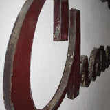 Ancienne grande enseigne charcuterie en zinc superbe patine