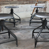 Vintage Nicolle Metal Industrial Workshop Low Chair/Stool