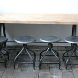 Vintage Nicolle Metal Industrial Workshop Low Chair/Stool