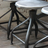 Vintage Nicolle Metal Industrial Workshop Low Chair/Stool