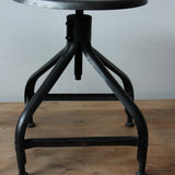 Vintage Nicolle Metal Industrial Workshop Low Chair/Stool