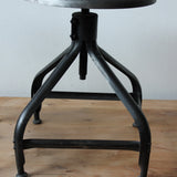 Vintage Nicolle Metal Industrial Workshop Low Chair/Stool