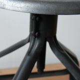 Vintage Nicolle Metal Industrial Workshop Low Chair/Stool