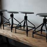 Vintage Nicolle Metal Industrial Workshop Low Chair/Stool