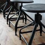 Vintage Nicolle Metal Industrial Workshop Low Chair/Stool