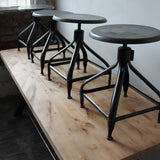 Vintage Nicolle Metal Industrial Workshop Low Chair/Stool