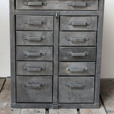 etabli d'atelier industriel metal 11 tiroirs  plateau bois massif