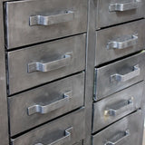 etabli d'atelier industriel metal 11 tiroirs  plateau bois massif