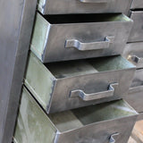 etabli d'atelier industriel metal 11 tiroirs  plateau bois massif