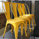 4 ancienne Chaise TOLIX Xavier Pauchard  jaune des annees 50