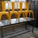 4 ancienne Chaise TOLIX Xavier Pauchard  jaune des annees 50