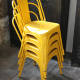 4 ancienne Chaise TOLIX Xavier Pauchard  jaune des annees 50