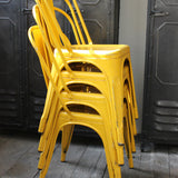 4 ancienne Chaise TOLIX Xavier Pauchard  jaune des annees 50