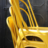 4 ancienne Chaise TOLIX Xavier Pauchard  jaune des annees 50