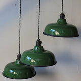 abat jour emaillee lampe industrielle vert bouteille