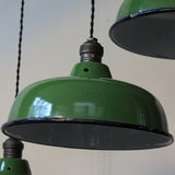 bottle green enameled lampshade for industrial lamp