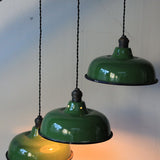 abat jour emaillee lampe industrielle vert bouteille