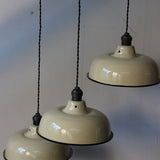 abat jour emaillee lampe industrielle blanc cassé